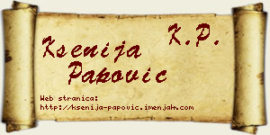 Ksenija Papović vizit kartica